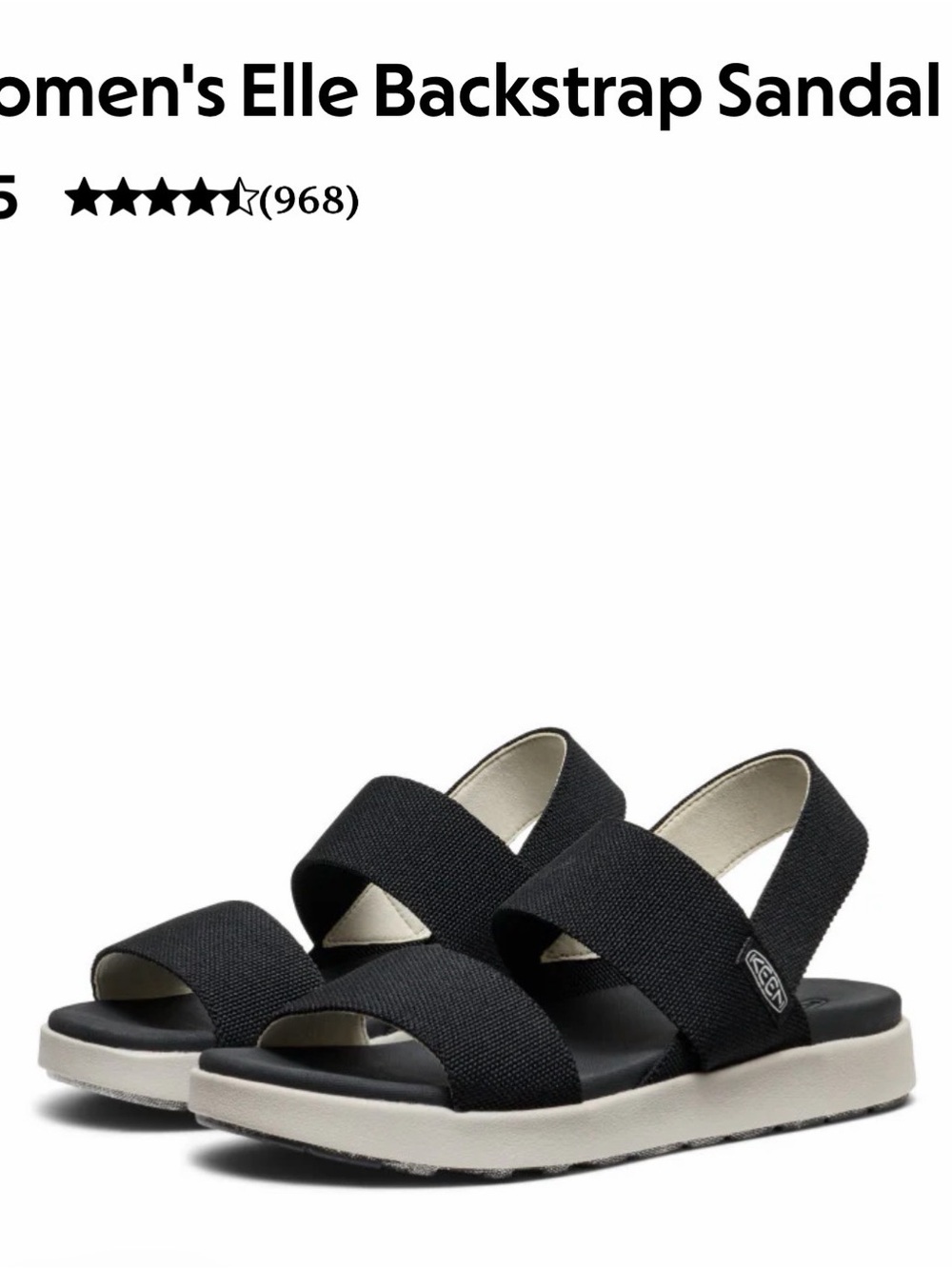 KEEN Black Strappy Backstrap Sandal Size 10